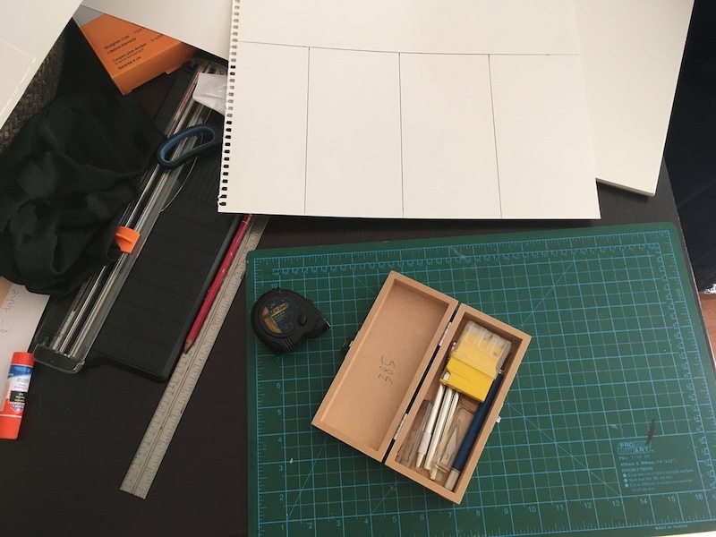 supplies and tools for maquette build