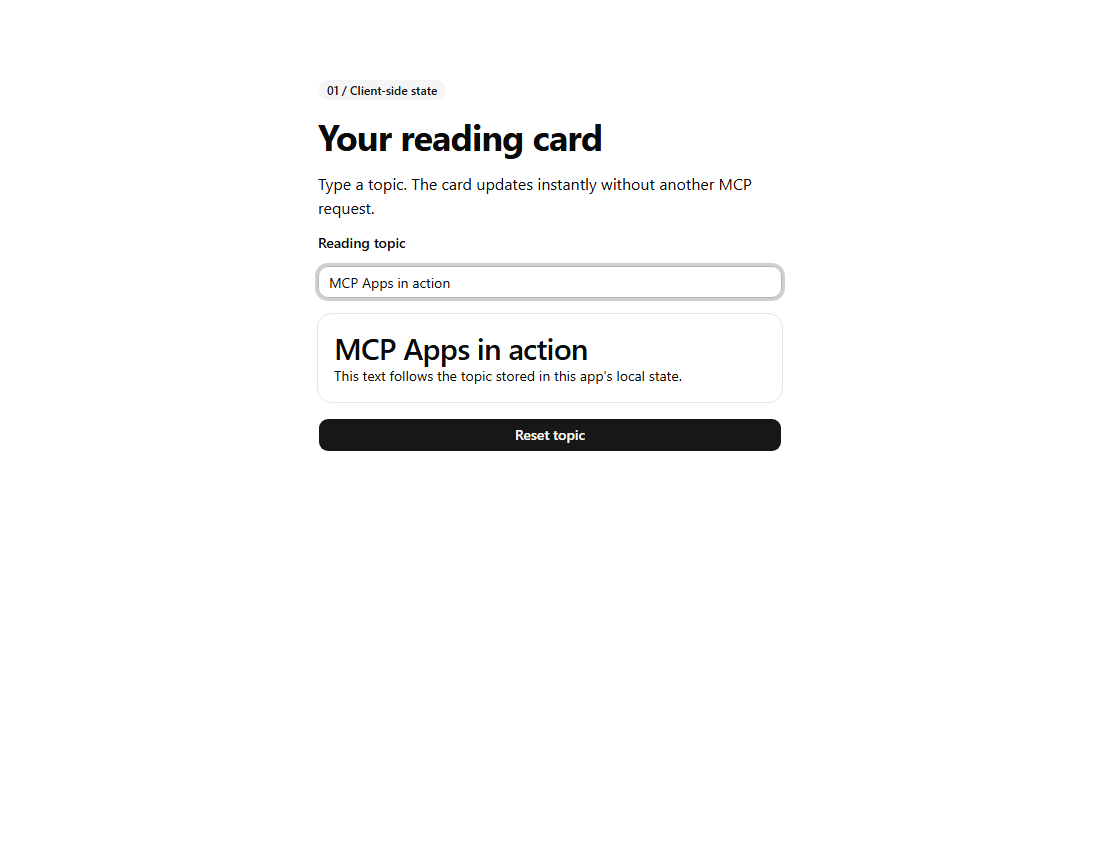 Reactive MCP App preview