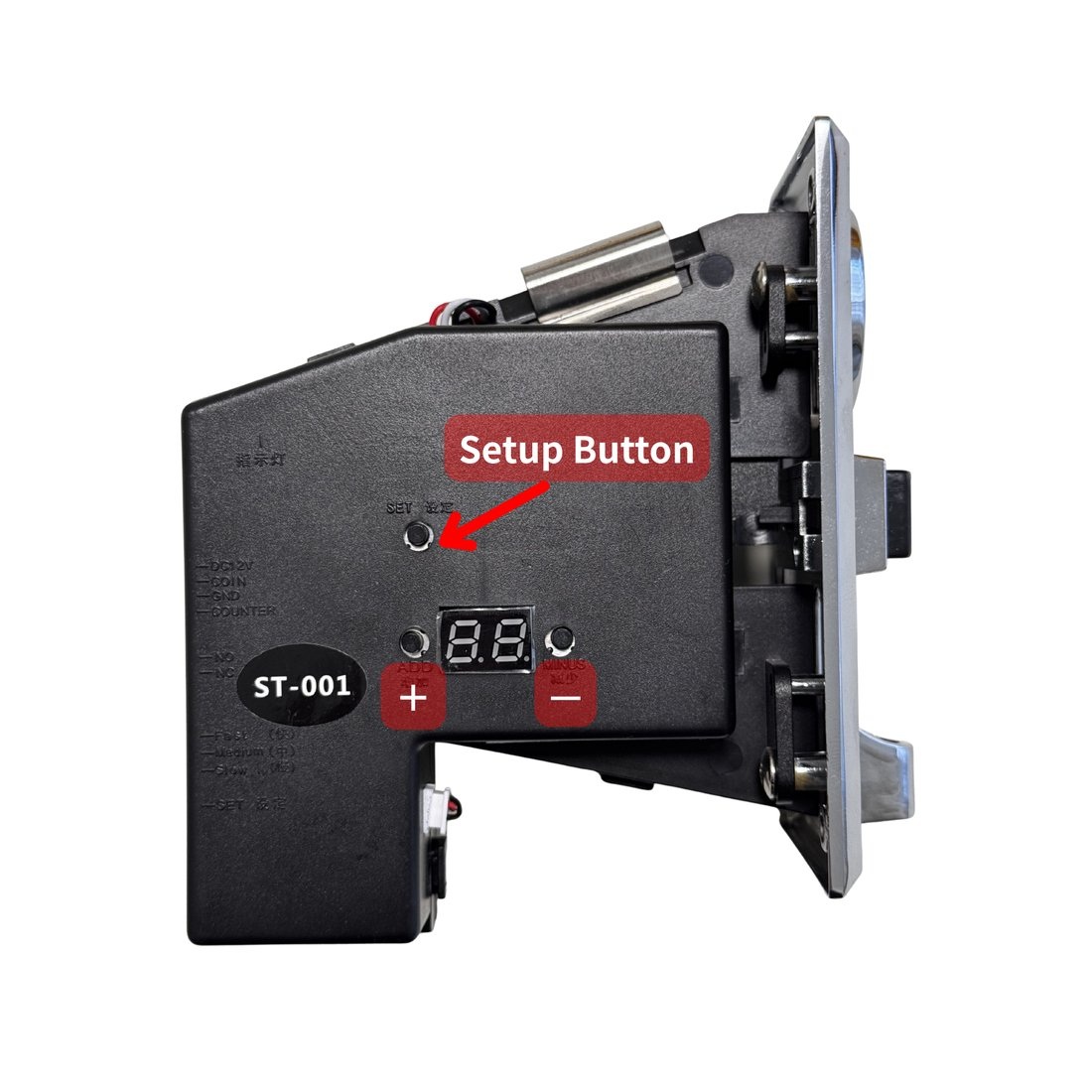ST-001 side panel with Setup, ADD and MINUS buttons