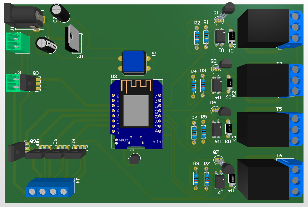 3D view of the board