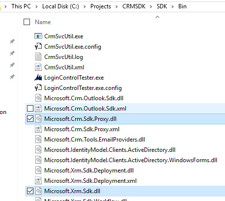 Dynamics 365 DLL to be included
