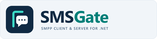 SMSGate - SMPP client and server for .NET