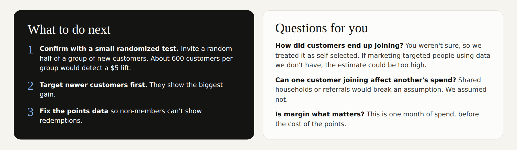Next steps and open questions