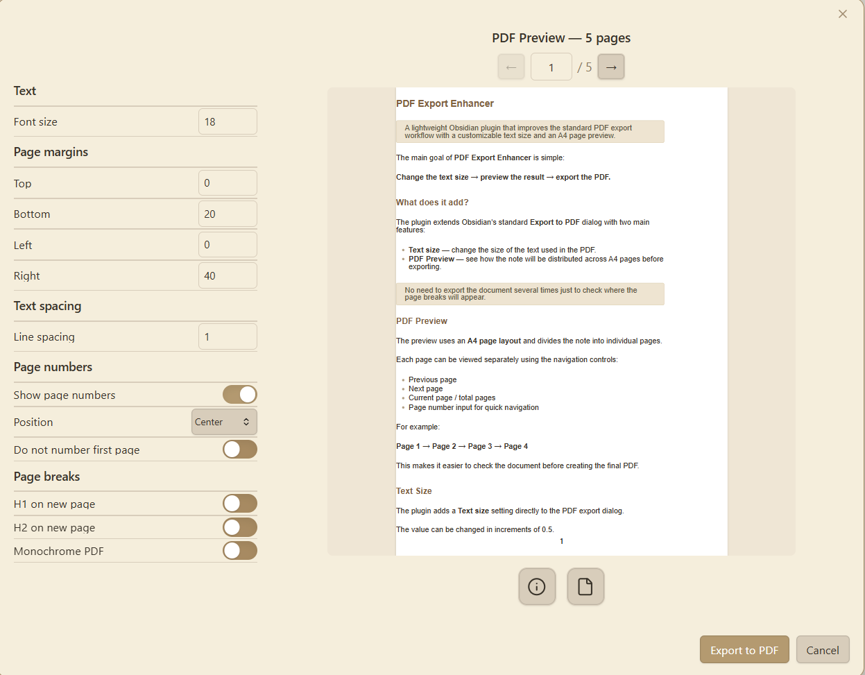 PDF Export Enhancer preview