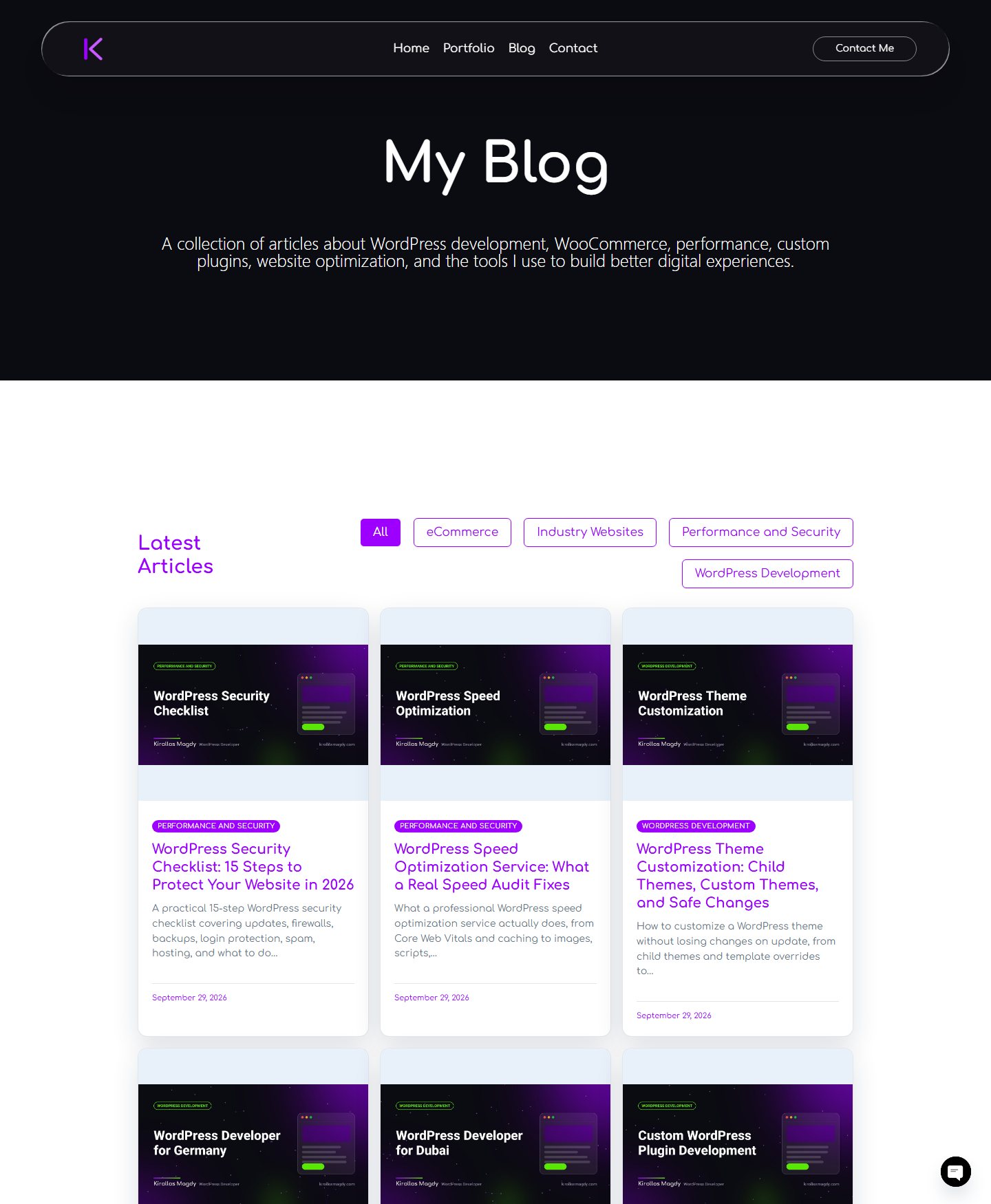 Blog page