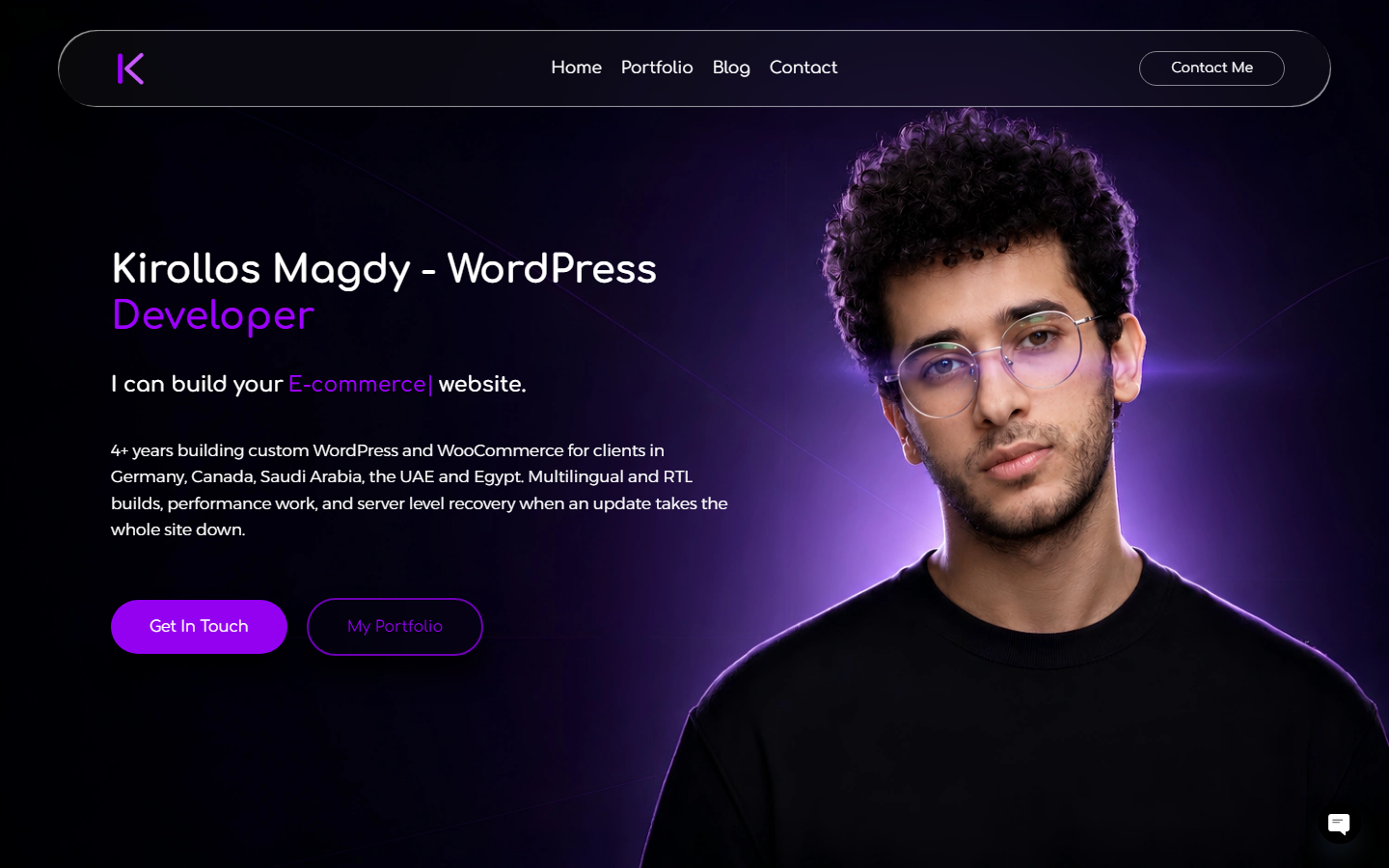 Homepage of kirollosmagdy.com built with this plugin