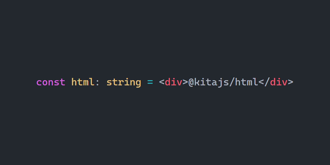 Sample of generating html tags with jsx syntax.