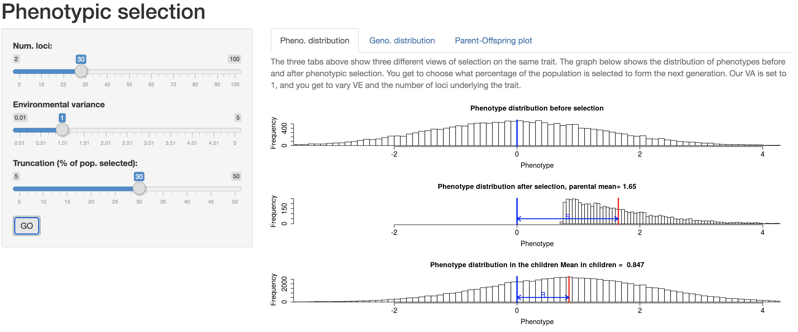 Shiny pic of phenotype selection app