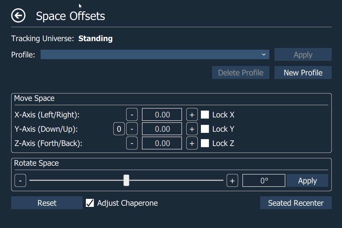 Space Offsets Page