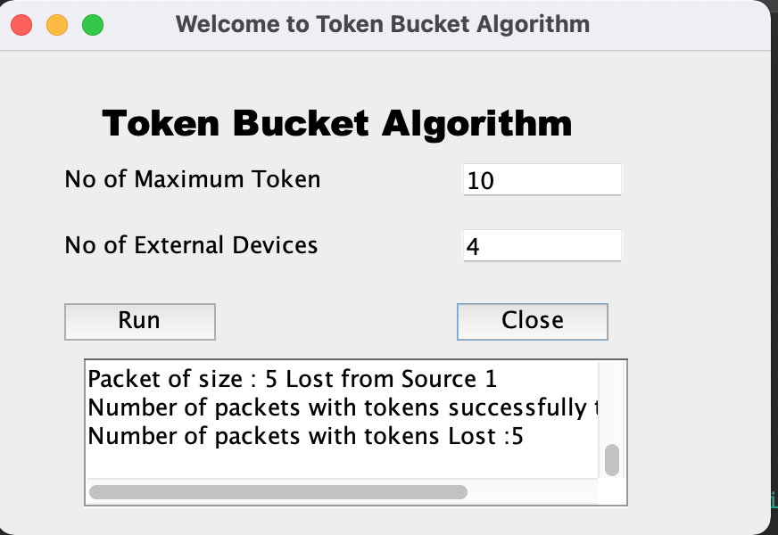 Working Simulation Showing transmission of packets of data