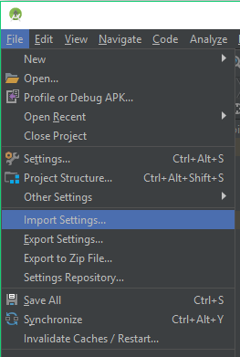 Import setting