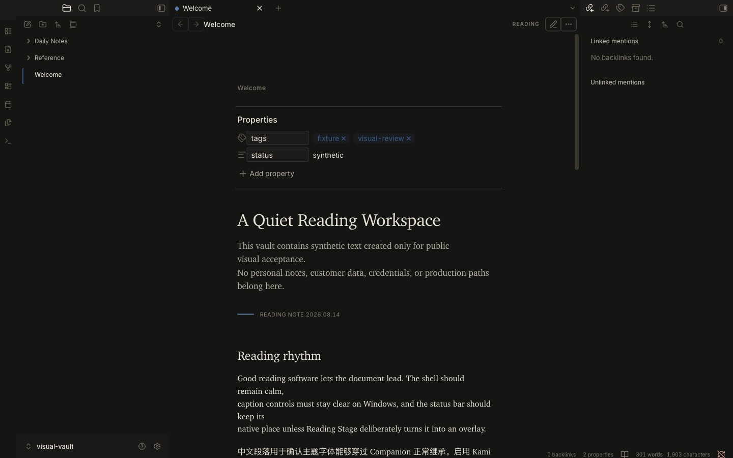 Kami Reader Dark Reading