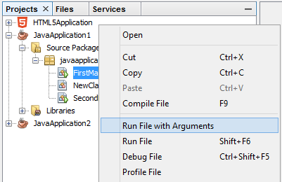 Context Menu for Java File