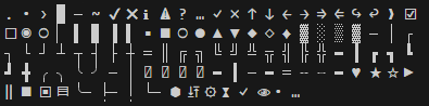 Unicode symbols preview