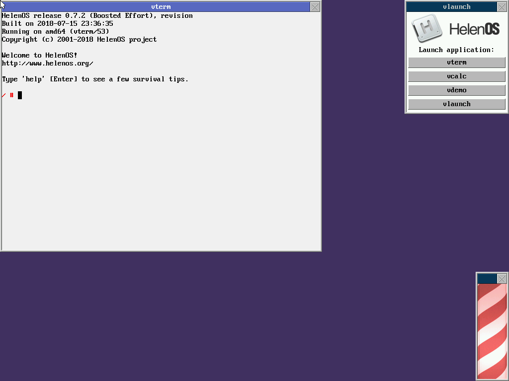 A screenshot of HelenOS