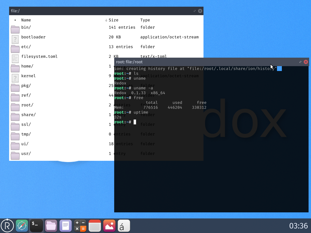 A screenshot of Redox