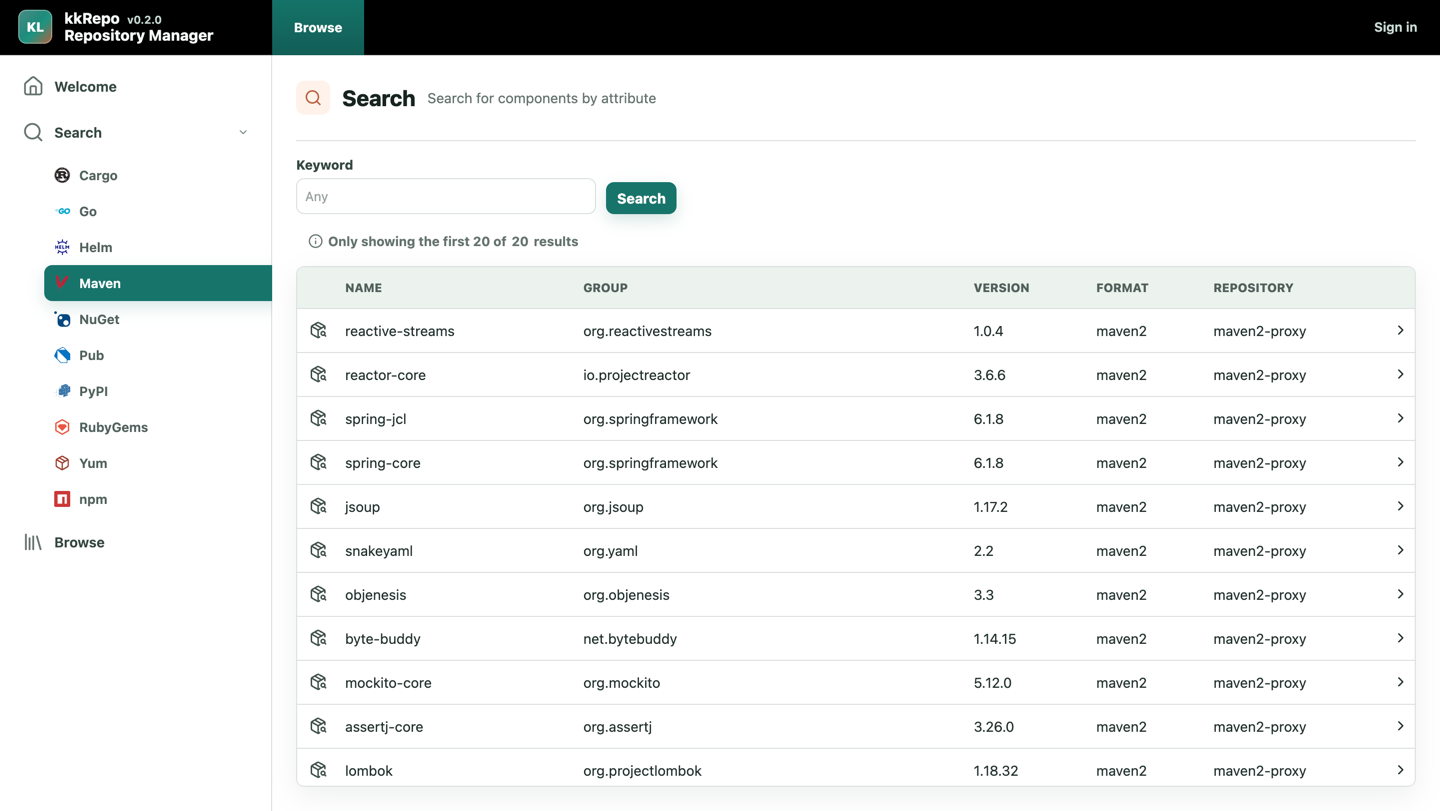 User artifact search