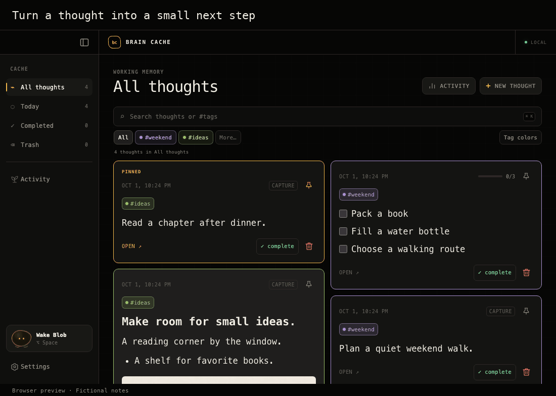 Checking off a fictional checklist item updates its progress and records the finish in Activity
