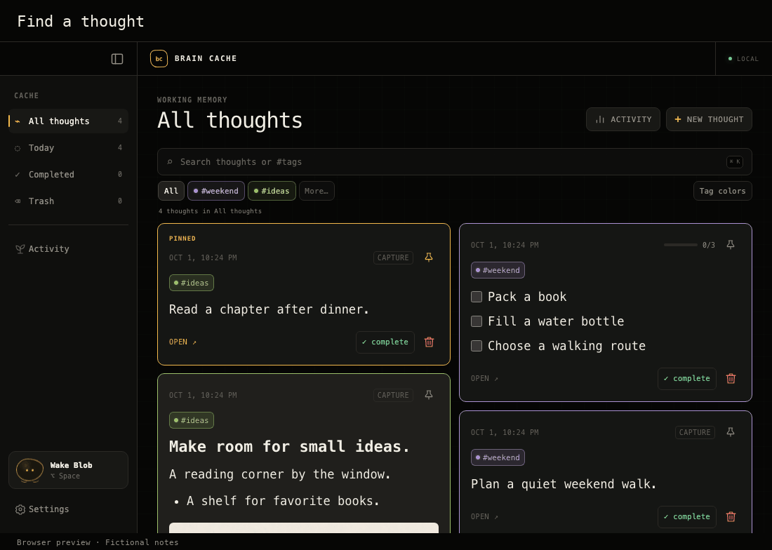 Searching fictional notes by text, then combining chapter with the ideas tag