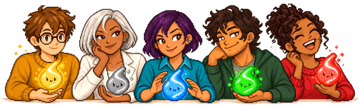 Jules, Iris, Maya, Rowan, and Zara, each with their own Tag