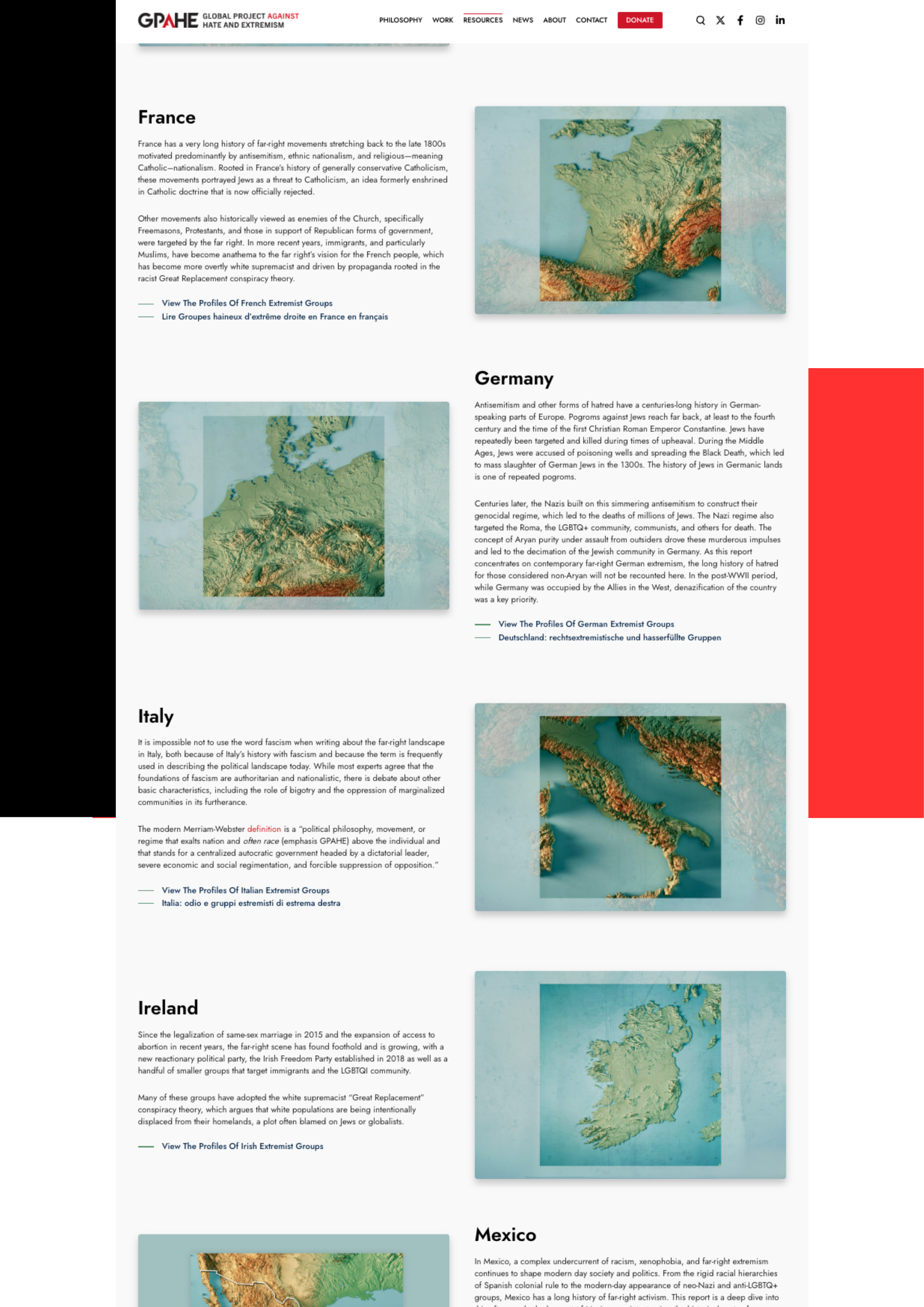 GPAHE country briefing pages with maps.