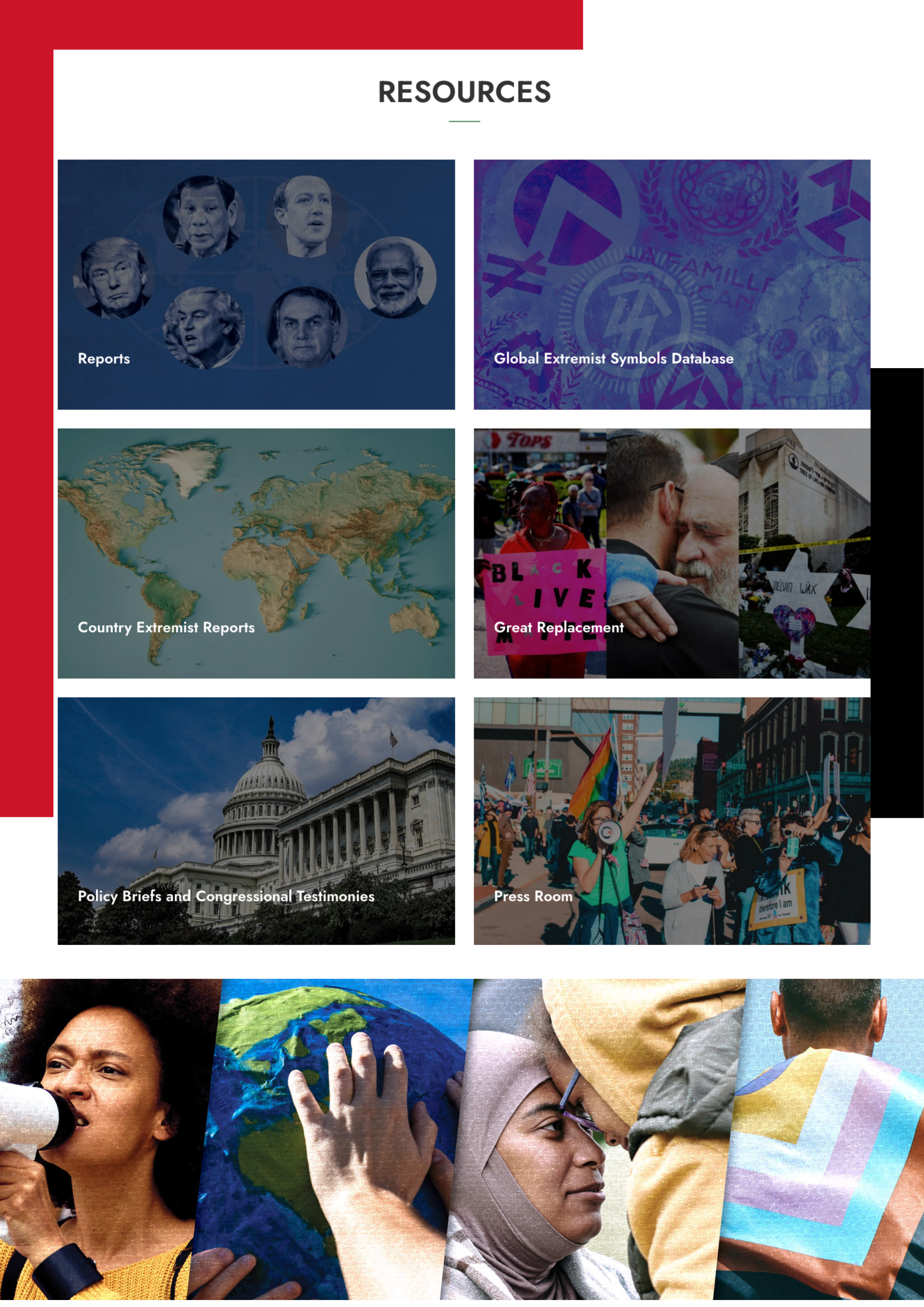 GPAHE resources page with campaign photography.