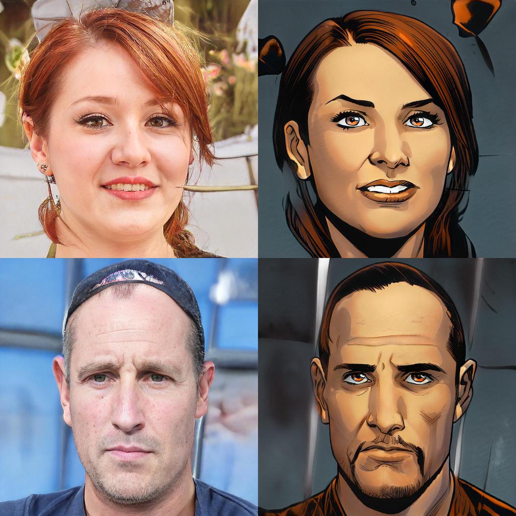 Paired face and comic training examples