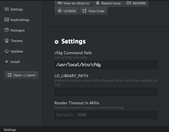 cfdg Command Path setting