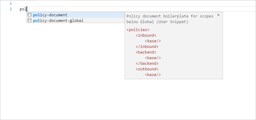 Azure API Management VS Code User Snippet 1