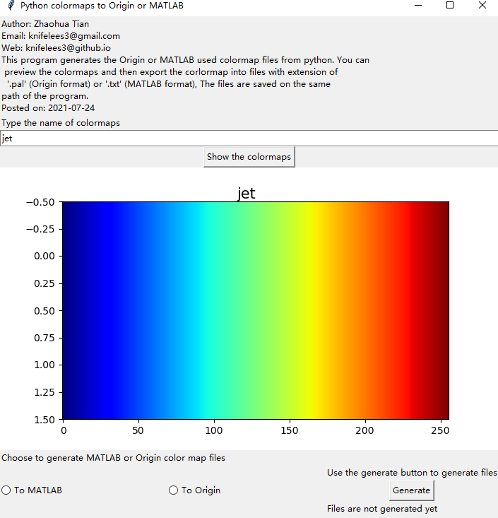Python生成Origin或者MATLAB的Pal格式的颜色图文件
