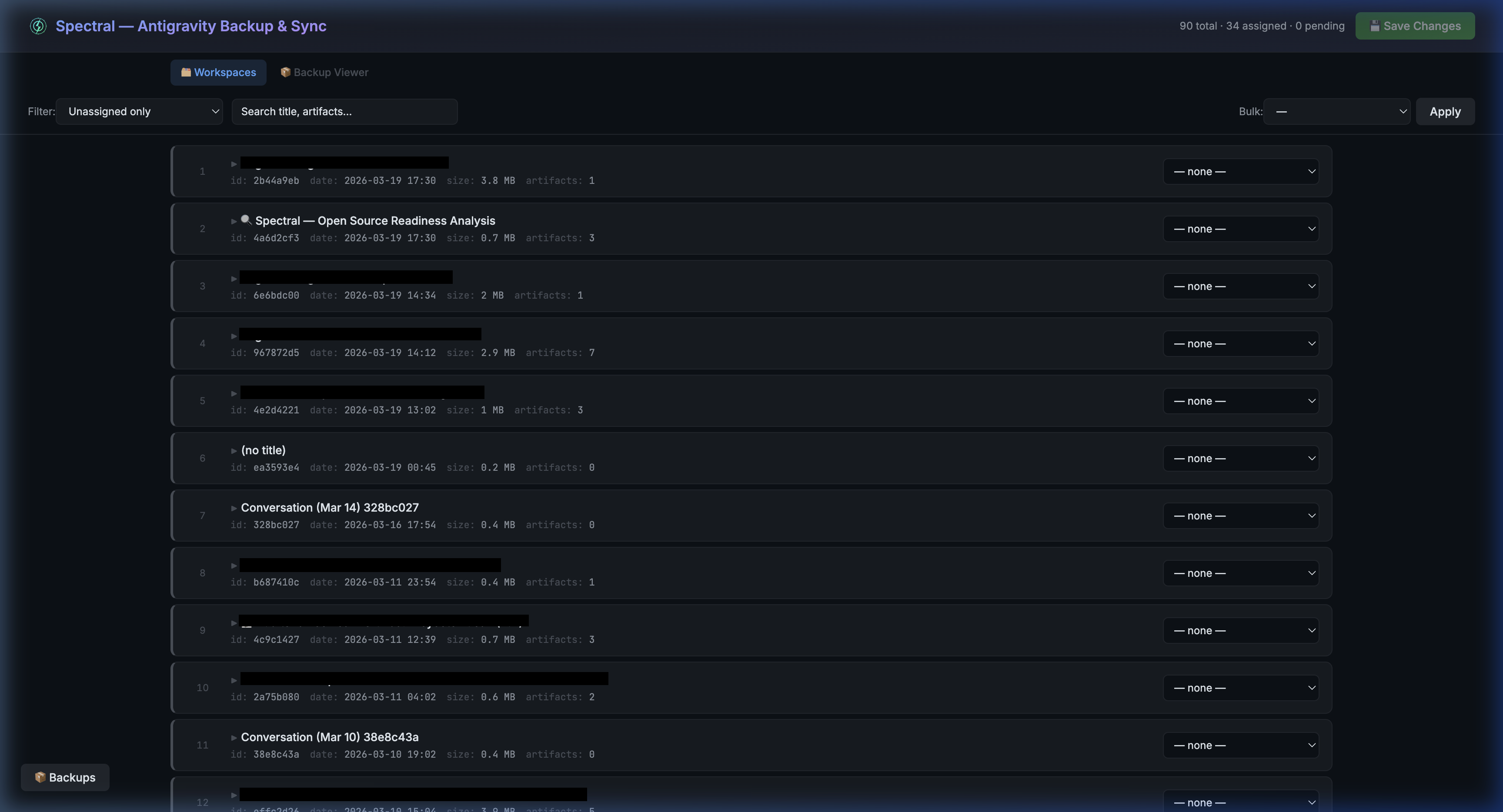 Spectral — Workspace Manager