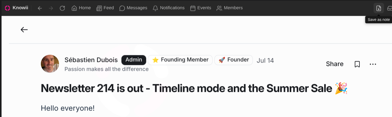 Save any post or thread as a note