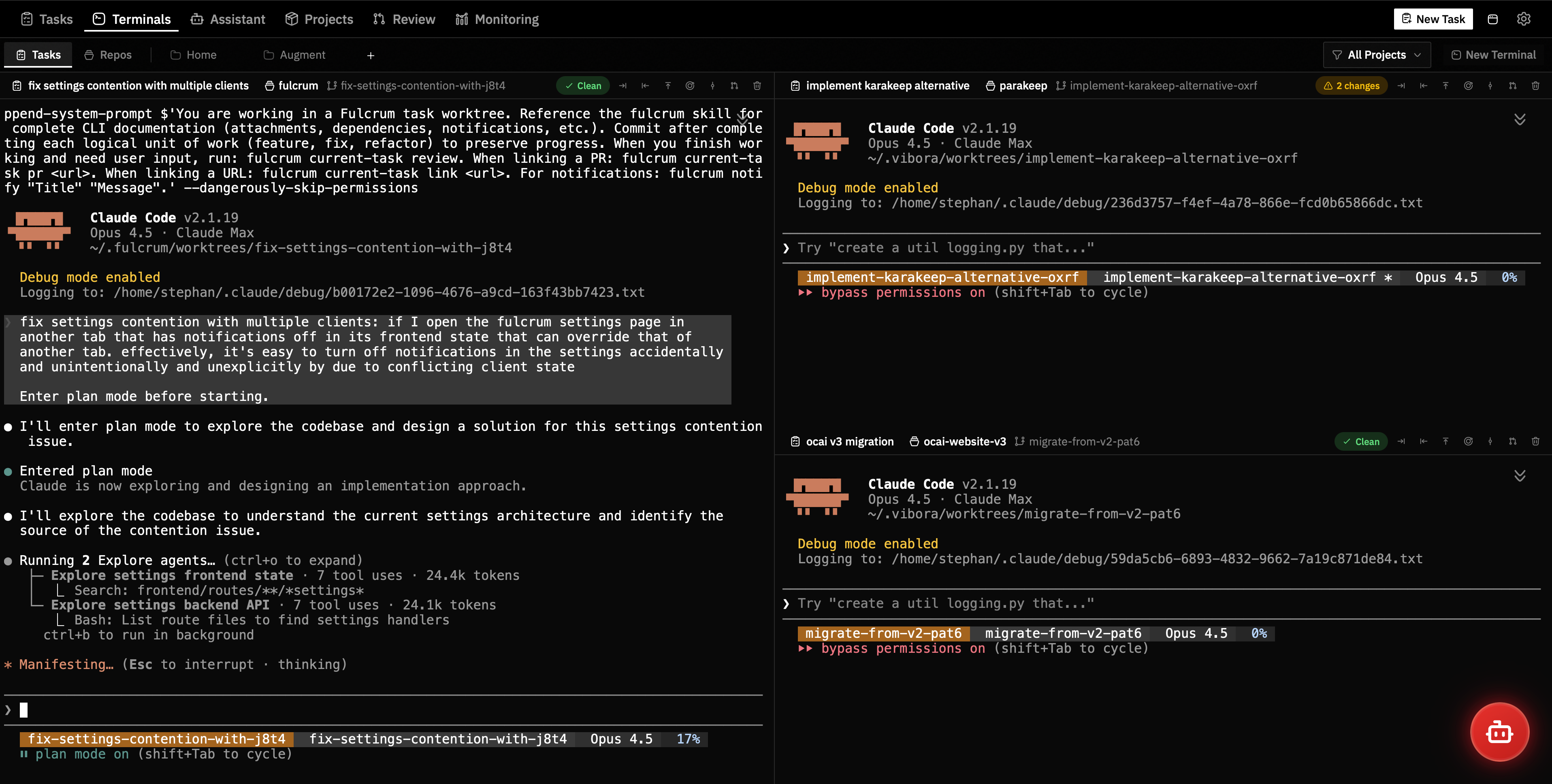 Parallel Agent Terminals