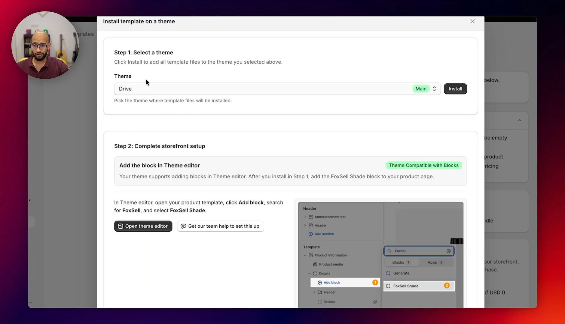 Install the required template files on your Shopify theme