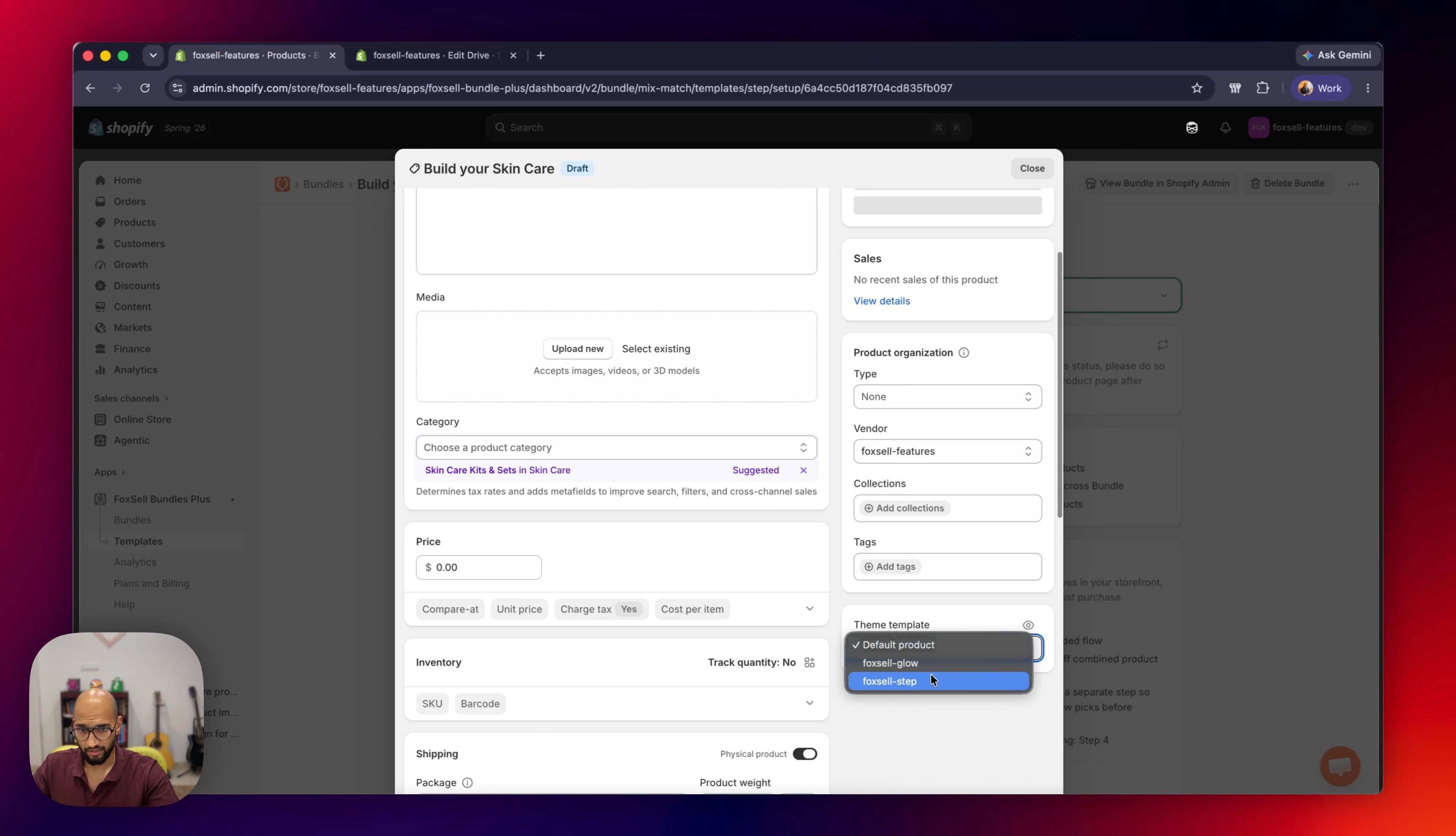 Assign the Guided Steps Bundle Builder template to the Shopify product
