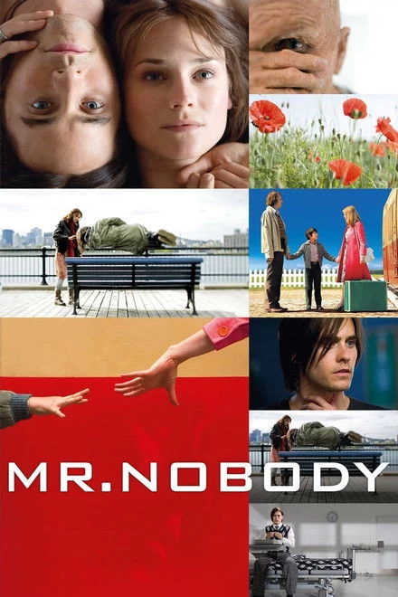 Jared Leto as Nemo Nobody in Mr. Nobody (2009), surrounded by surreal imagery of branching timelines