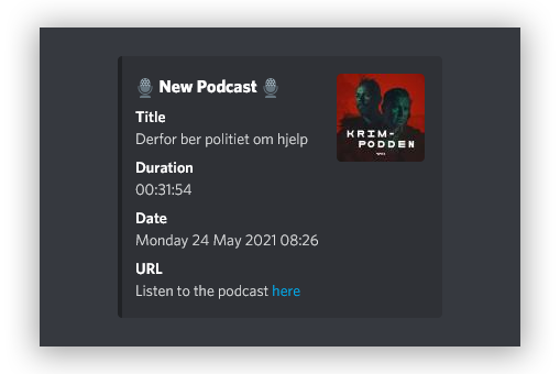 Acast episode notification example