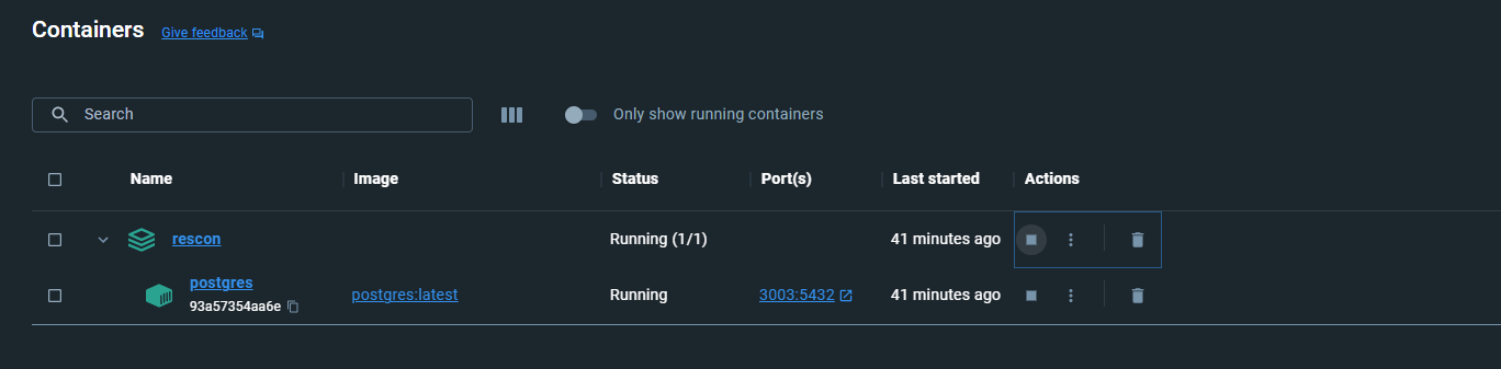 docker pg container