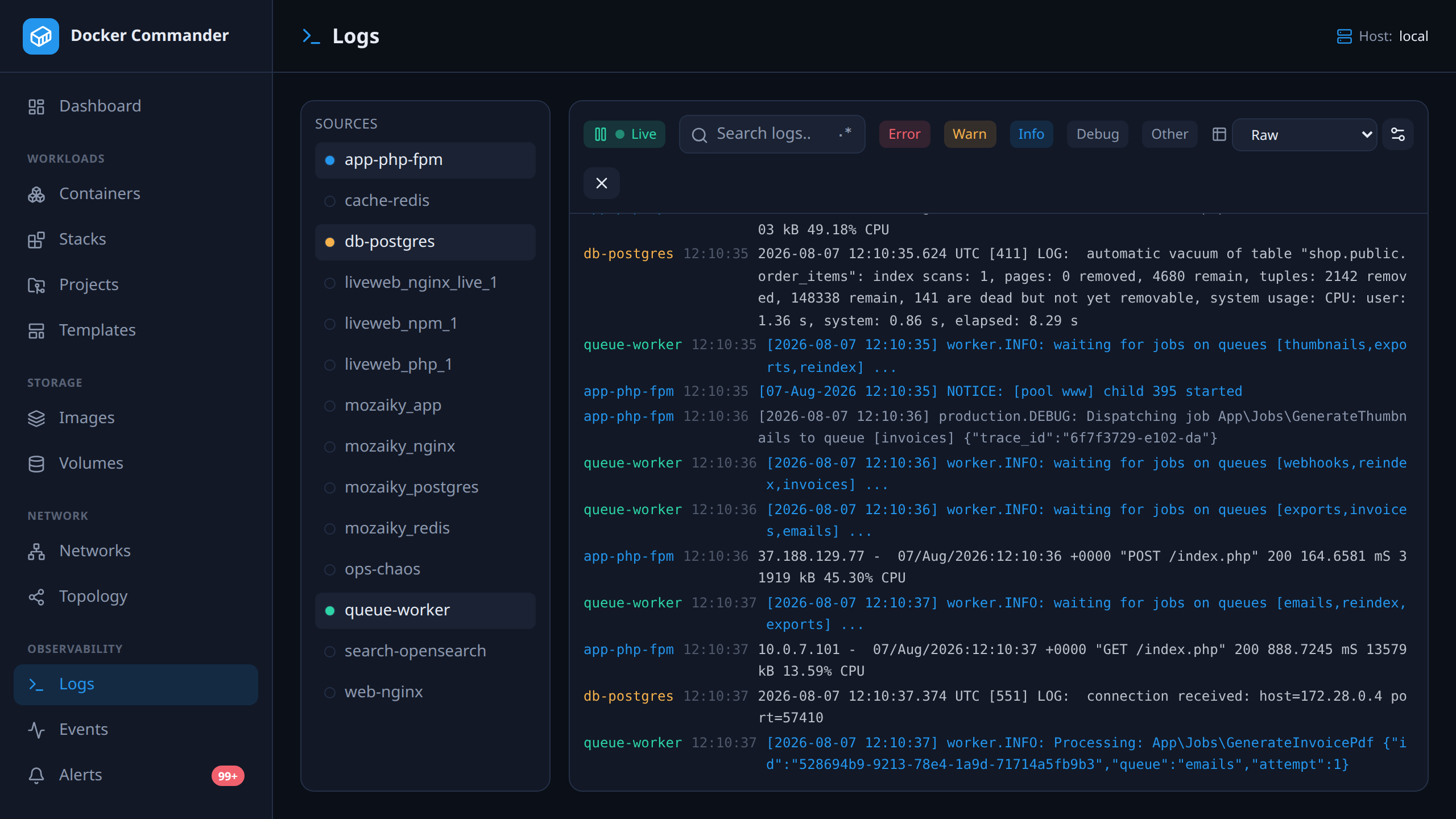 Aggregated logs