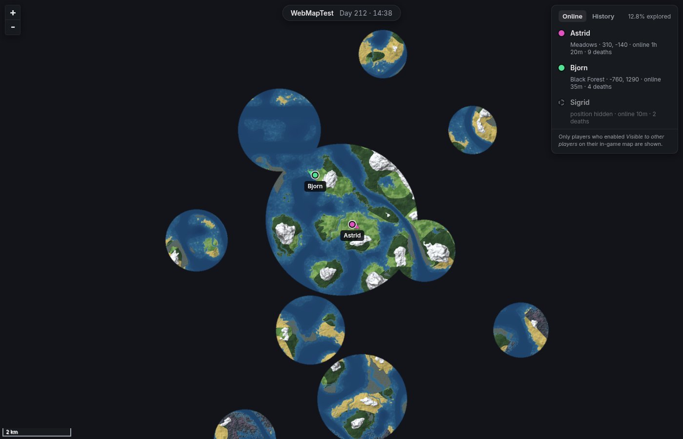 Overview with fog of war and online players