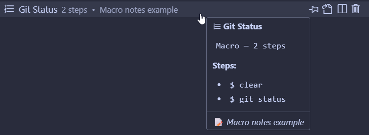 Rich tooltip hover card with file info and git status