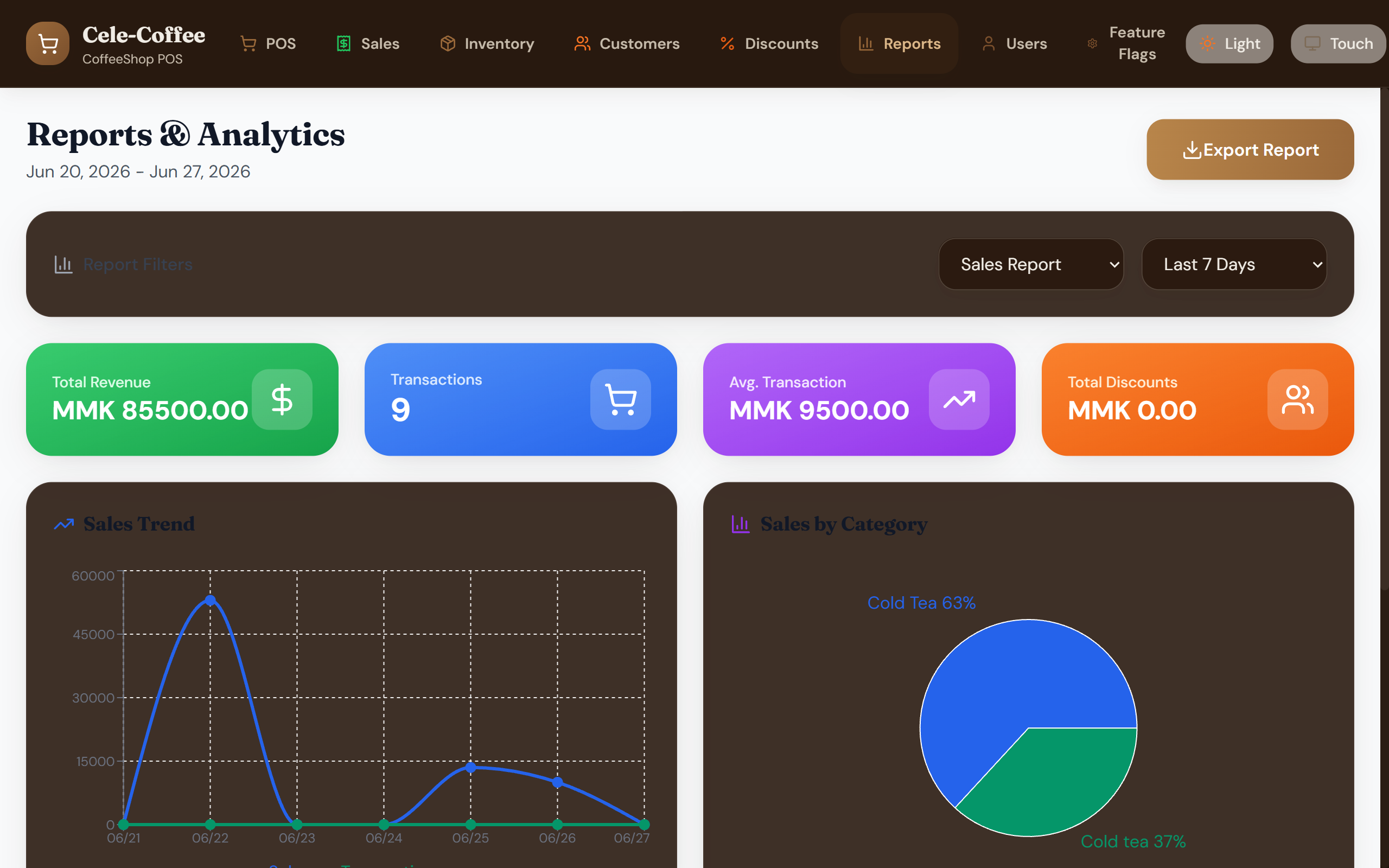 POS-system screenshot