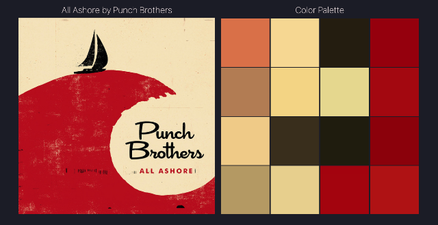 Screenshot of album art and color palette