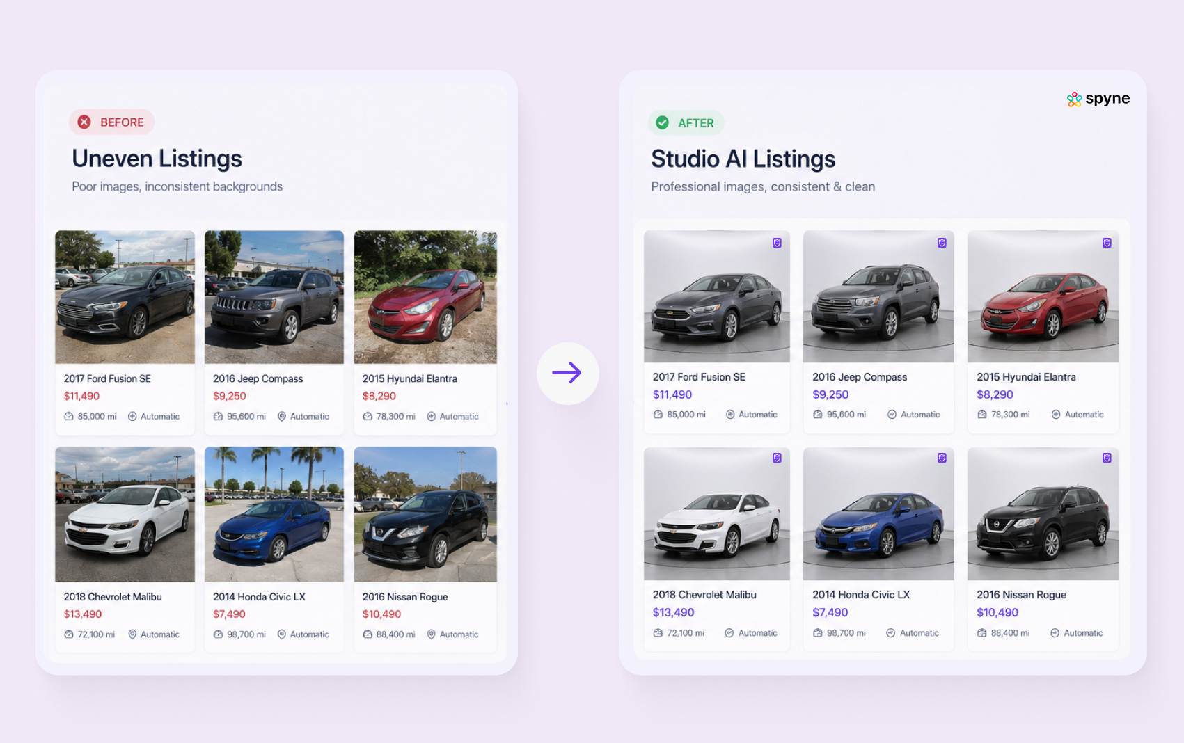 Premium Vehicle Merchandising: Studio AI automated listings