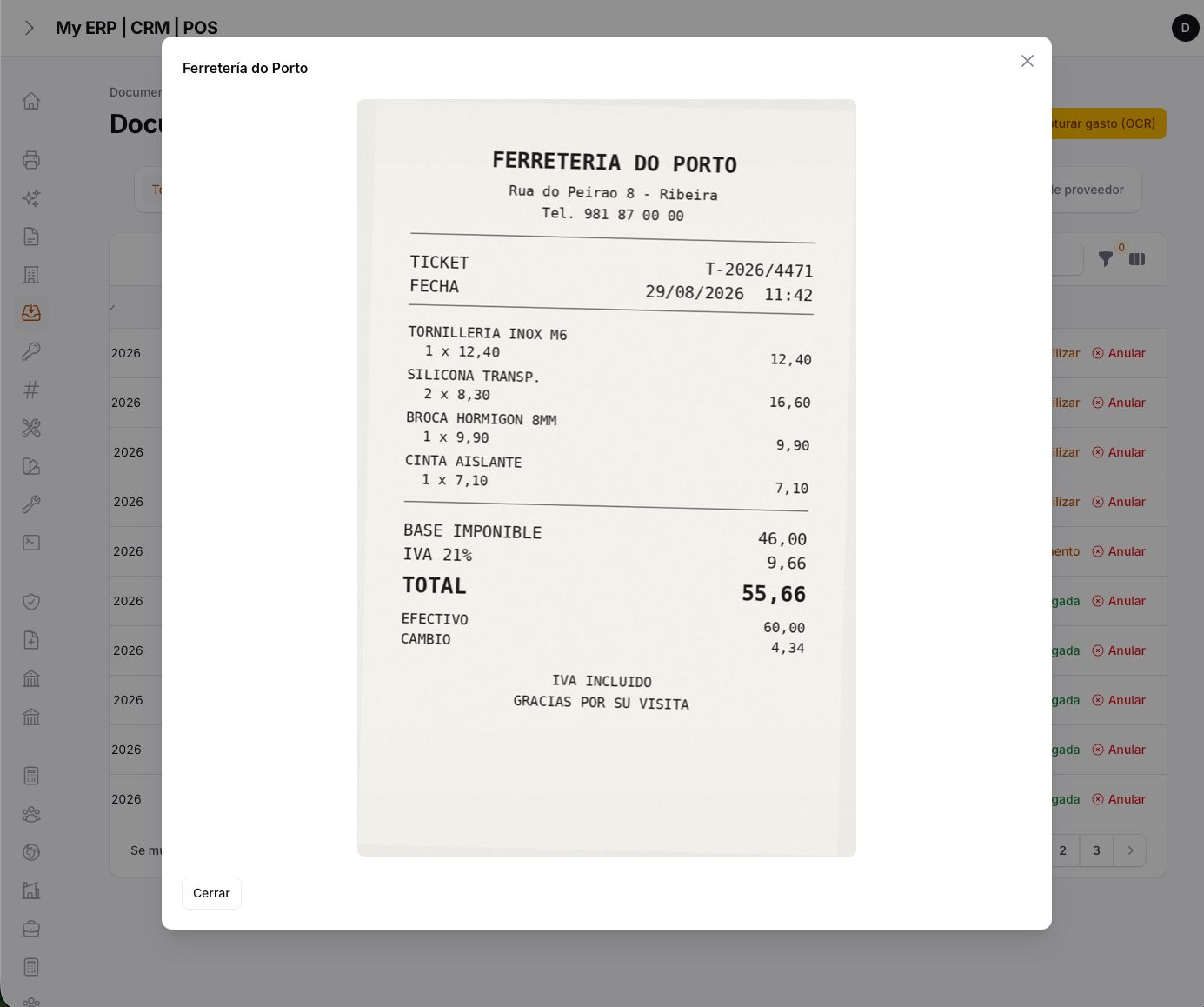 The supporting document, readable from the panel