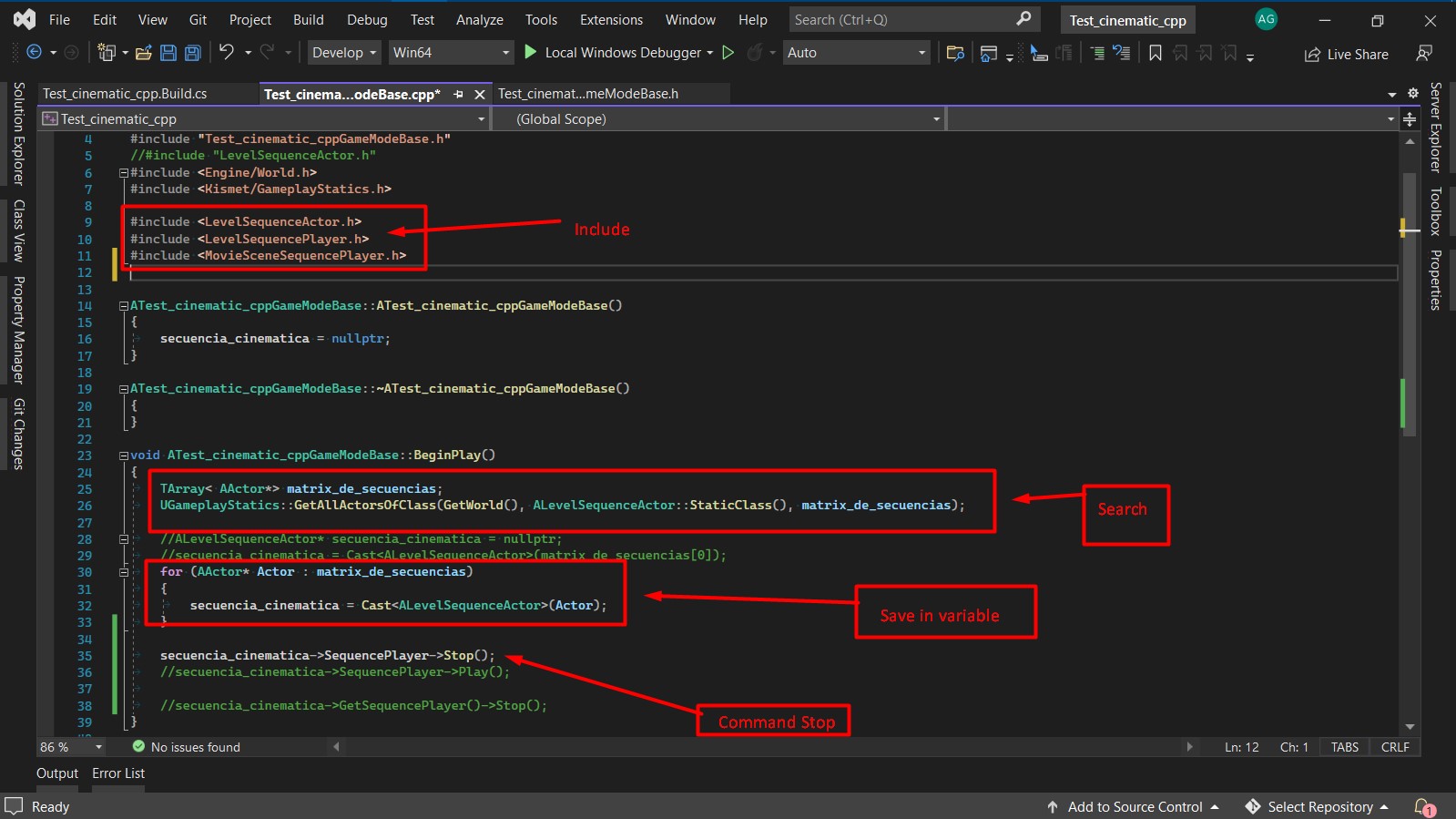 Unreal Engine levelSequence c++