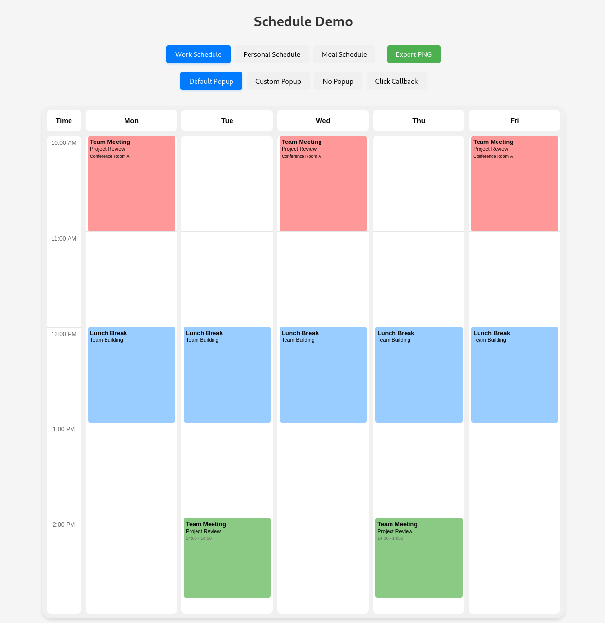 Schedule Glance Demo