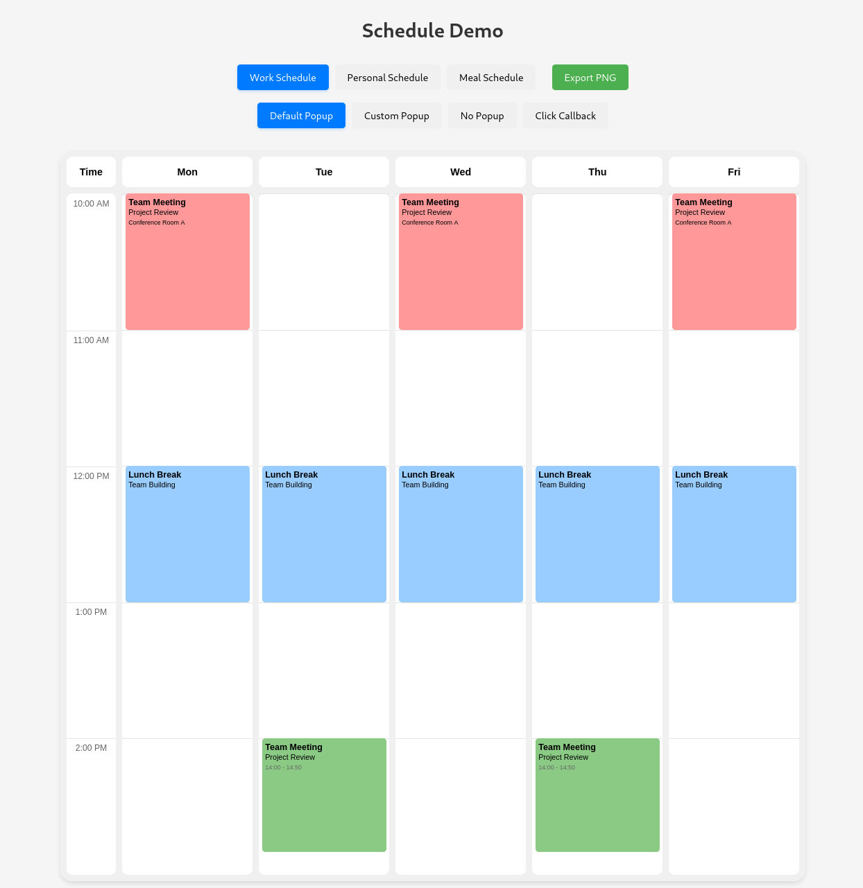 npm.io Schedule Glance Demo