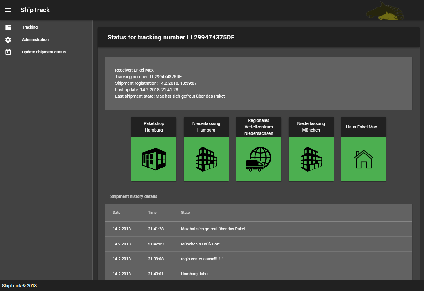 GitHub - konstantinsteinmiller/shipment-tracking: Shipment tracking via ...