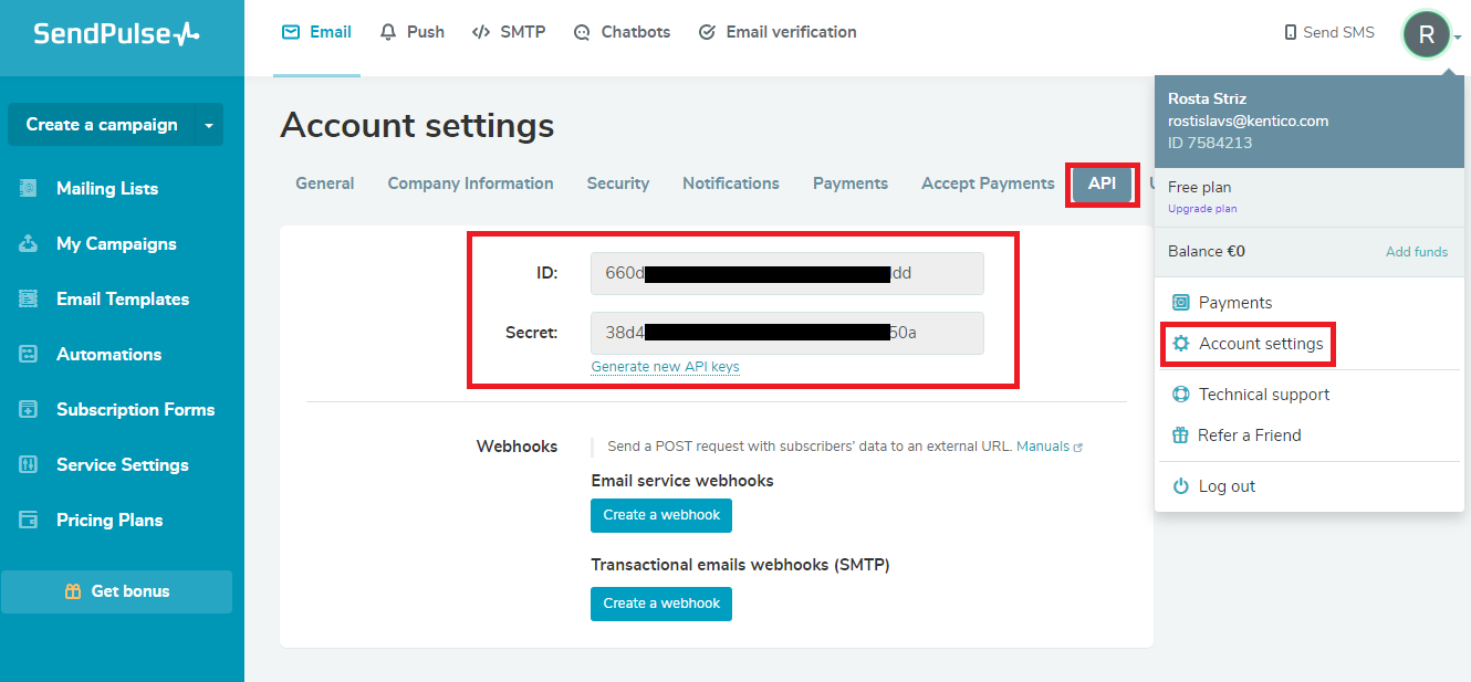 Sendpulse Api Key